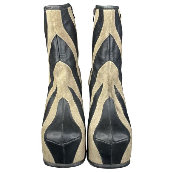 Vintage Rare Y2K Buffalo London Zebra Mega Platform Ankle Boots Size 37 US 6.5 - Picture 7 of 16